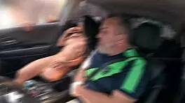 young latina gets anal creampie in car