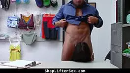 no special treatment for the bosss stepdaughter as shes fucked by the mall guard after a strip search - shopliftersex 😏