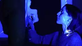 Double facial surprises young woman in passionate encounter