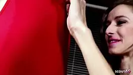 Slim ginger girl Ela Darling meets skinny Willow Hayes first time