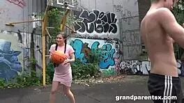 Elderly Couple Picks Up Teen On Basketball Court