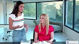 offensive teen aggressively pursues teacher's pussy in classroom