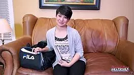 skinny brunette hottie jae scott rides a cock in different deep positions