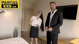 Petite French Babe In Stockings Takes Massive Cock In Tight Ass