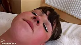 Karen Lubov enjoys cum loads in her mouth at party