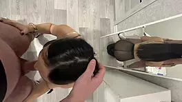 the student gave a good blowjob to her friend cum in his mouth