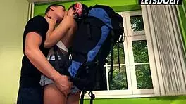 Latina teen 18+ bad lady fucks hostel owner for room