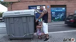 Intense Street Blowjob By Horny Brunette On Nacho Vidal's Huge Cock