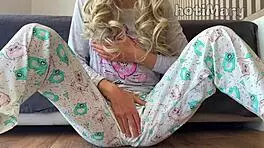 Petite School Girl In Pajamas Experiences Intense Emotions While Masturbating To Squirting