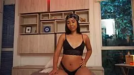 A latina girl pleasures herself in the bathroom until she cums.