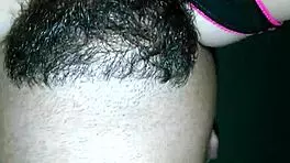 eating her tight pussy from behind