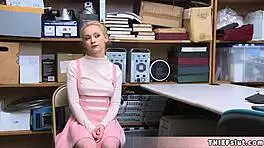 Caught shoplifting, her tight pussy gets punished