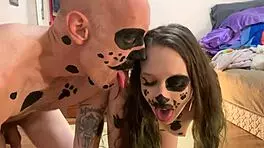 Engage in puppy play and hard fuck