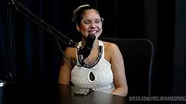 barbara sol chats with bia hot in podcast, showing off in sheer red lingerie and using toys