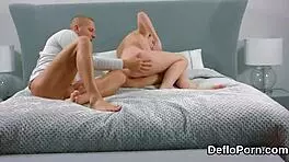 CUDDLY KITTEN GAPES TIGHT TWAT AND LOSES VIRGINITY