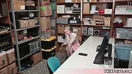 Caught shoplifting, her tight pussy gets punished