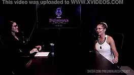 barbara sol chats with bia hot in podcast, showing off in sheer red lingerie and using toys