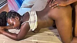 Ghana hottie endures rough pussy pounding in homemade casting