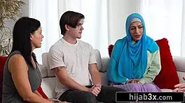 when introducing your muslim girlfriend to parents goes wrong - blowjob riding skinny natural tits