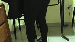 Young latina employee flirts seductively in bedroom