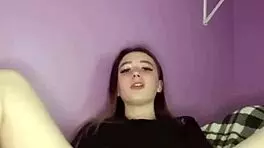 young amateur teen pulls panties, rubs puffy pussy