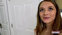 I, Mira Monroe, suck cock eagerly to earn my ass fucking.