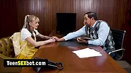 Cute Blonde Visits the Principal and Things Escalate Quickly