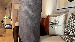 hot sexy news reporter surprises cfnm lover with big cock tease 😏