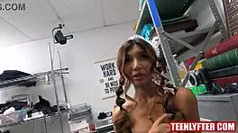 YOUNG ASIAN THIEF TALKED INTO SEX BY SLEAZY MALL COP