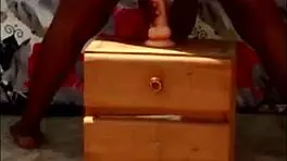 African girl feels intense pleasure outdoors