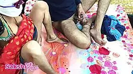 Indian desi hot bhabi sakshi gets her pussy fucked hard in saree with dirty talk