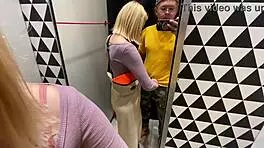 Getting Blowjob In Changing Booth With Friend