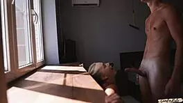 passionate morning fuck wakes neighbors with rough pounding