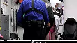 Lp Guard Catches Thief, Demands Intense Fuck For Payment In Office