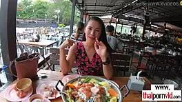 amateur thai young woman polly with big chest assisting her european boyfriend in an intimate setting