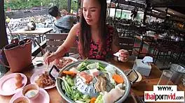 amateur thai young woman polly with big chest assisting her european boyfriend in an intimate setting