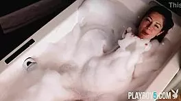 Petite milf babe from the ukraine diana lark soapy in a bath tub