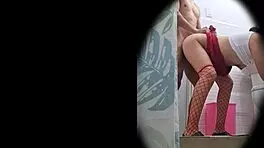 Cheating girlfriend's secret bathroom fuck after party