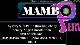 18y Slim Petite Brazilian Ebony Beauty Angel Chocolatinha Experiences First Double Anal Dp With Big Black Cocks And Gaping