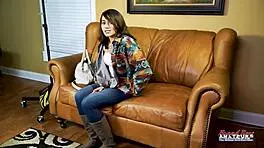 Skinny Hottie Rihanna Dildo Fucks Wet Pussy And Swallows Cum