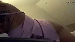 I cum hard in pink satin lingerie, horny milf masturbating with dildo