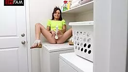 He empties balls inside petite Latina while she's alone