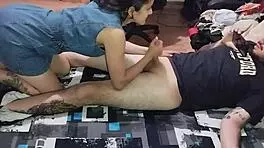 Detailed wild sex follows rich blowjob with young university girl