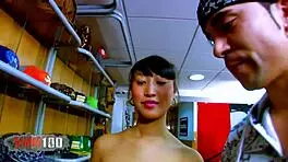 amazing asian pornstar sharon lee gets hard fucking in a shop full video