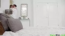 sexy and naughty natural busty blonde teen 18+ masseuse gives wet nuru massage and fuck her client - seth gamble melody marks