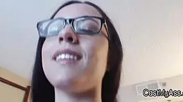 Brunette Newbie Sucks Cock in Lingerie POV