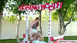 College Lesbian Teen 18+s Pussy Licking In Public Kissing Booth