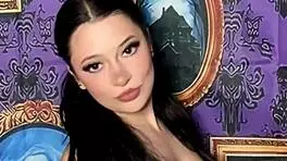 goth girl takes off bra in haunted house