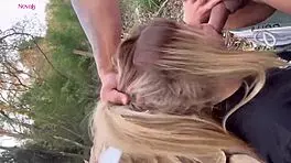 Aline Novak's delicious blowjob in woods