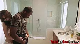 this teen rides a massive black cock